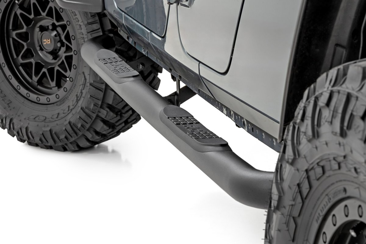 Jeep Gladiator Nerf Steps - Rough Country - 3-Inch Tube - '20-'26